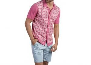 NEW EIGHT X chain link knit polo shirt in pink